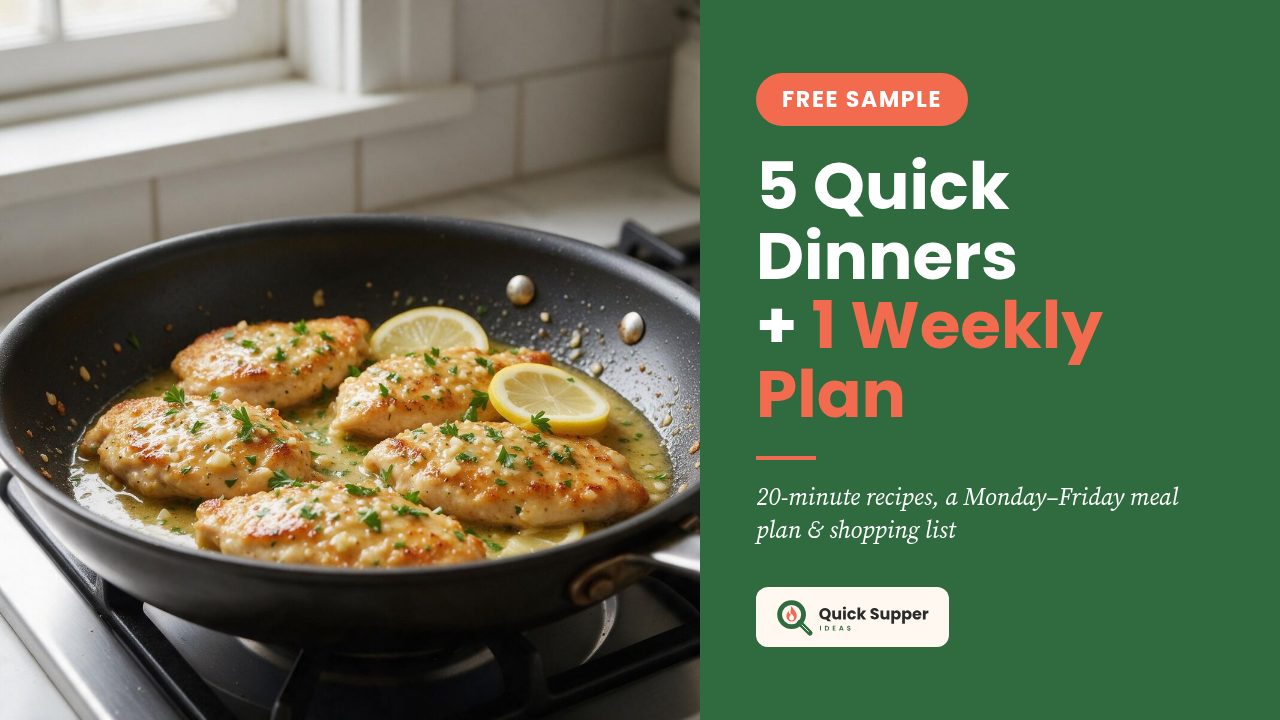 Free sample cover: 5 quick dinners plus 1 weekly meal plan