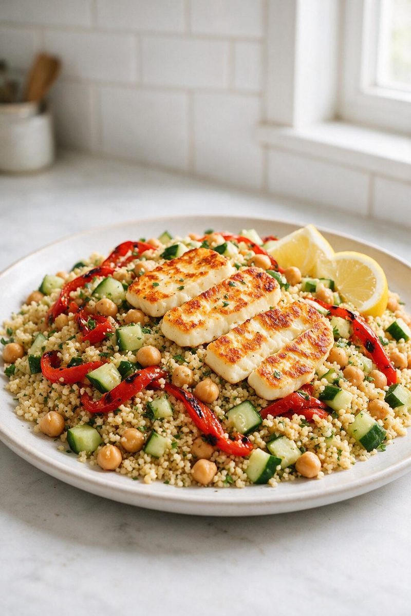 Halloumi and Roasted Pepper Couscous