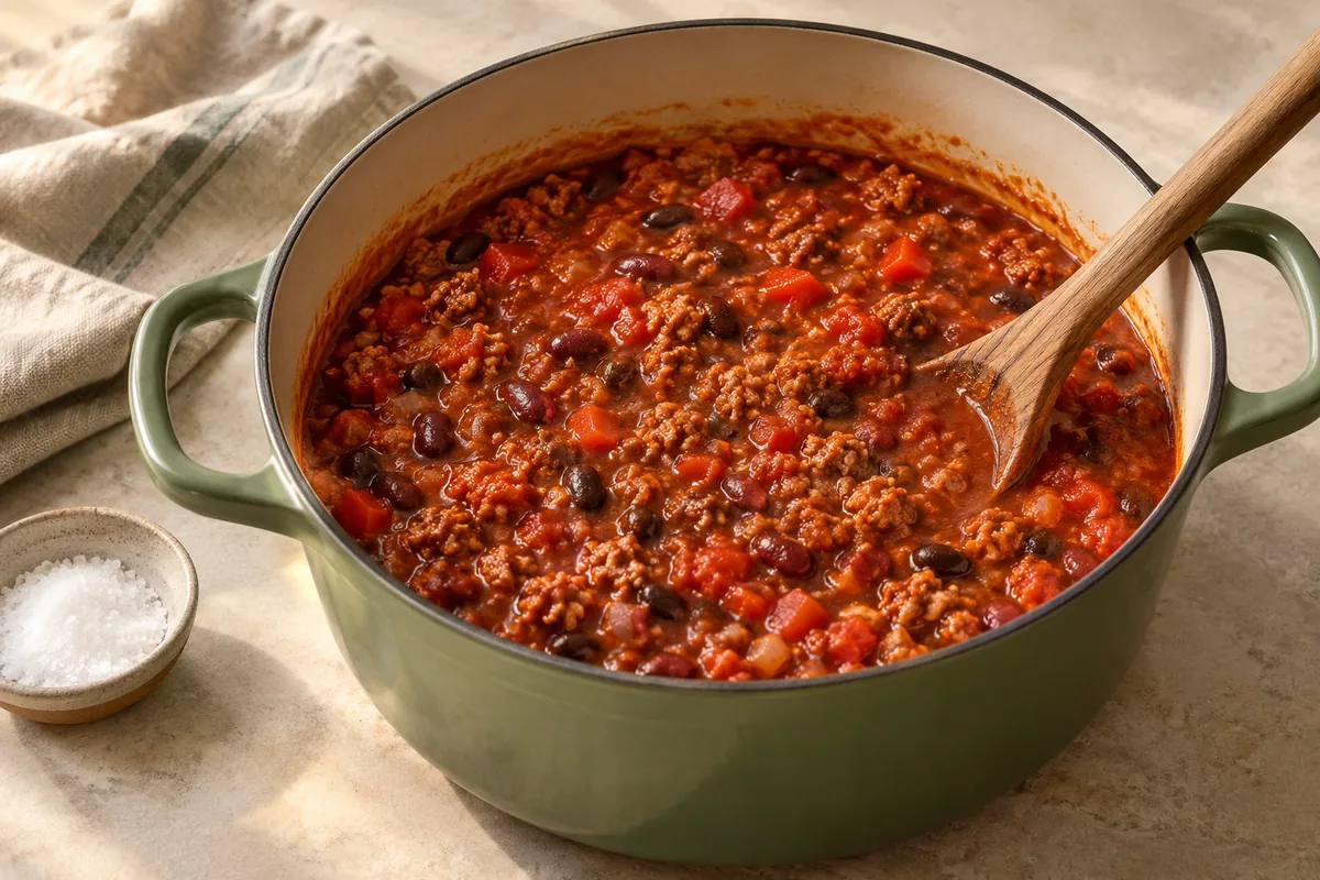 Taste and adjust the salt. If it is too thick, add a splash of broth; too thin, simmer a minute or two longer.