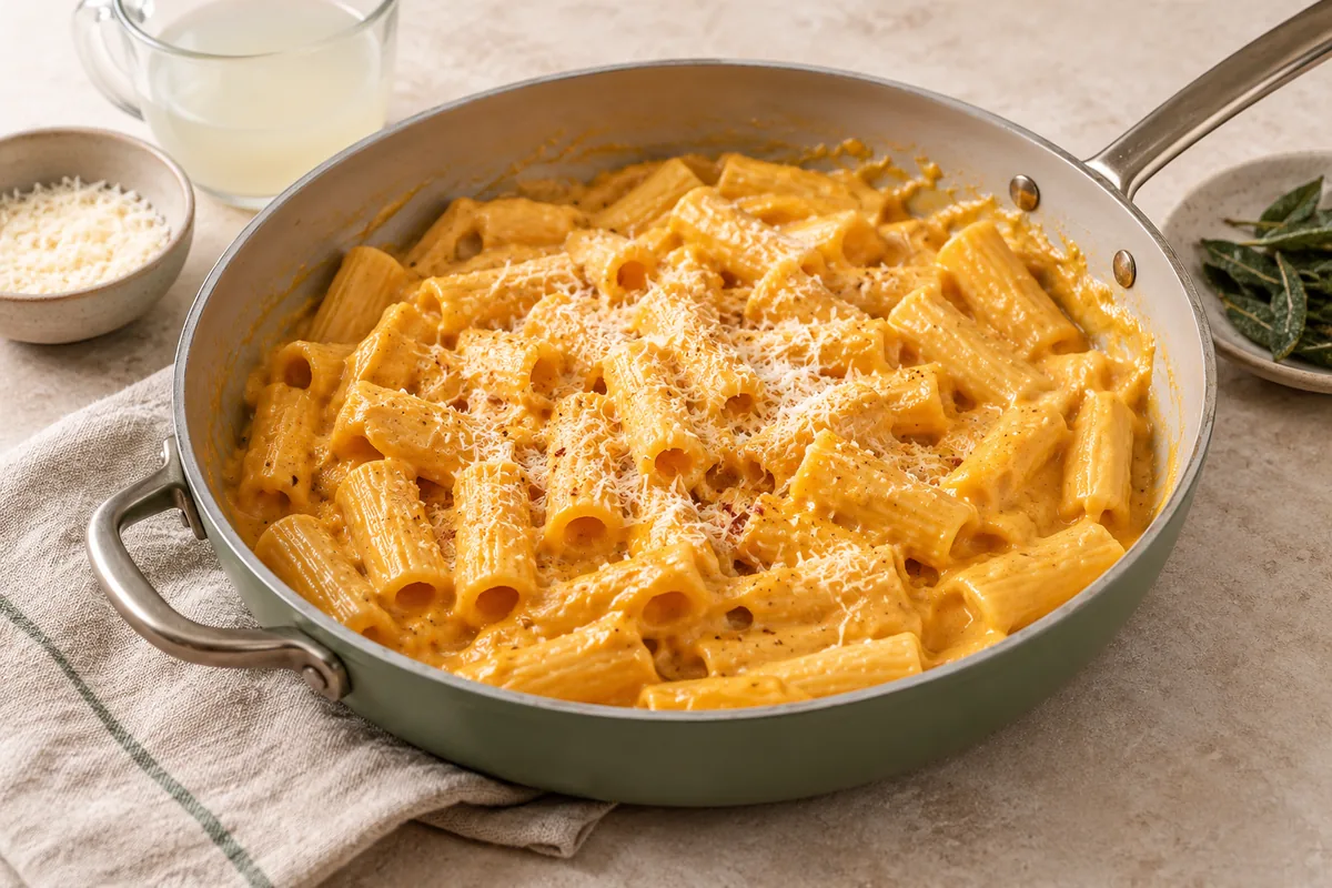 Add the drained pasta, the parmesan and about 1/2 cup of pasta water. Toss over low heat 1 to 2 minutes until glossy and creamy, adding more pasta water as needed.