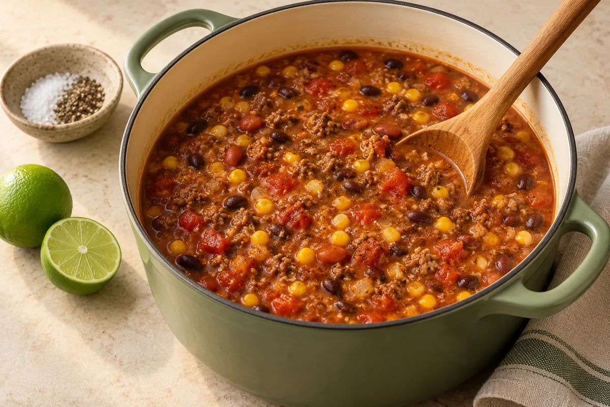 Stir in the lime juice and season with salt and pepper.