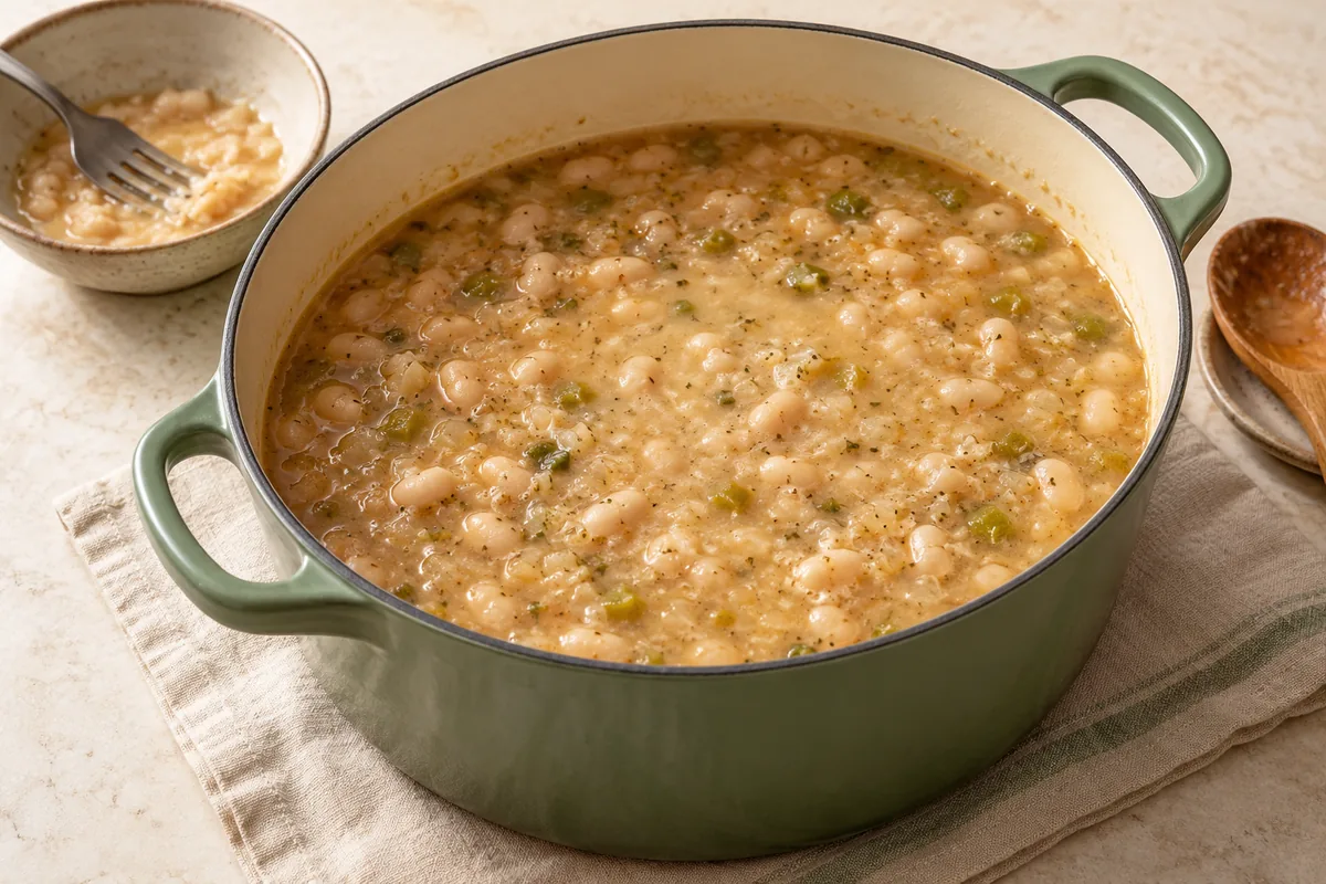 Scoop out about 1 cup of the beans with some broth, mash them with a fork, and stir them back in to thicken the chili. Simmer 4 minutes.
